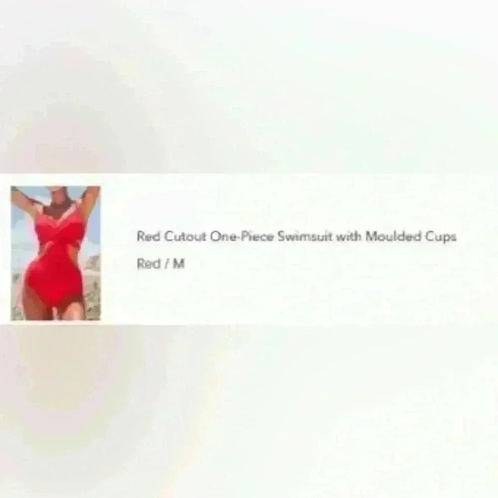Cupshe Red Cutout One Piece Swimsuit with molded cups - Picture 9 of 10